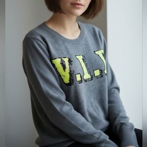 Markus Lupfer "V.I.P." Sequin Merino Wool Sweater